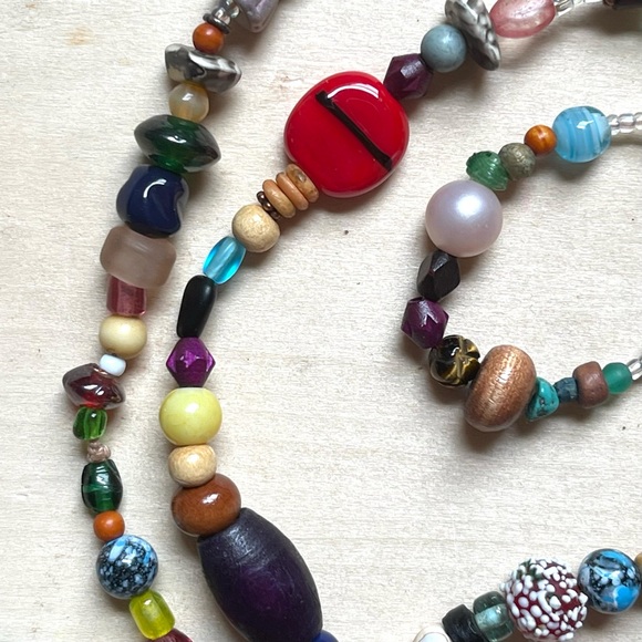 HANDMADE GLASS NECKLACE | Glass Chunkies One of a Kind Readymade Necklace - Picture 4 of 9